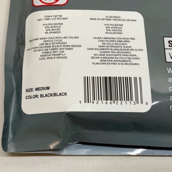 32 Degrees Women's Baselayer Legging Pant Black Medium 2 Pack Fitted Stretch NWT - Picture 3 of 5